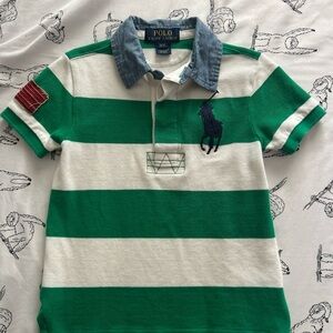 Polo by Ralph Lauren Kids Green and White Striped Polo